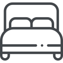 A double bed of 150x200 and an extra bed of 90x200